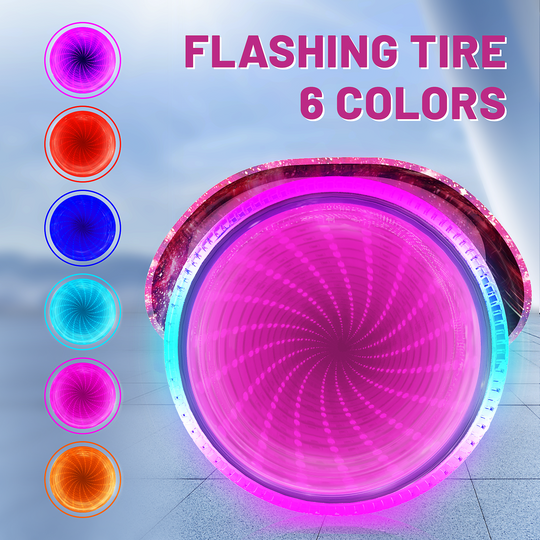 SIMATE Hurricane Tunnel LED Hoverboard 6.5'' 8.5Mph | 8 Miles Range |   Galaxy Purple with Bluetooth for kids