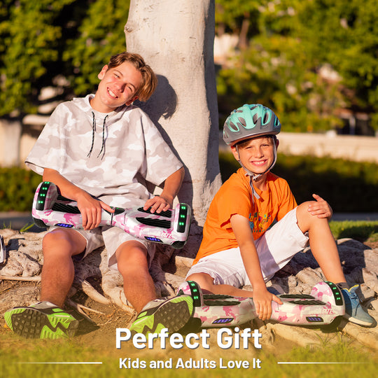 Apato Bluetooth Hoverboard 6.5'' 7.3 Mph | 7.5 Miles Range | Pink Camo for kids