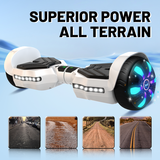 SIMATE Version LED Hoverboard 6.5'' 8.5Mph | 8 Miles Range | White