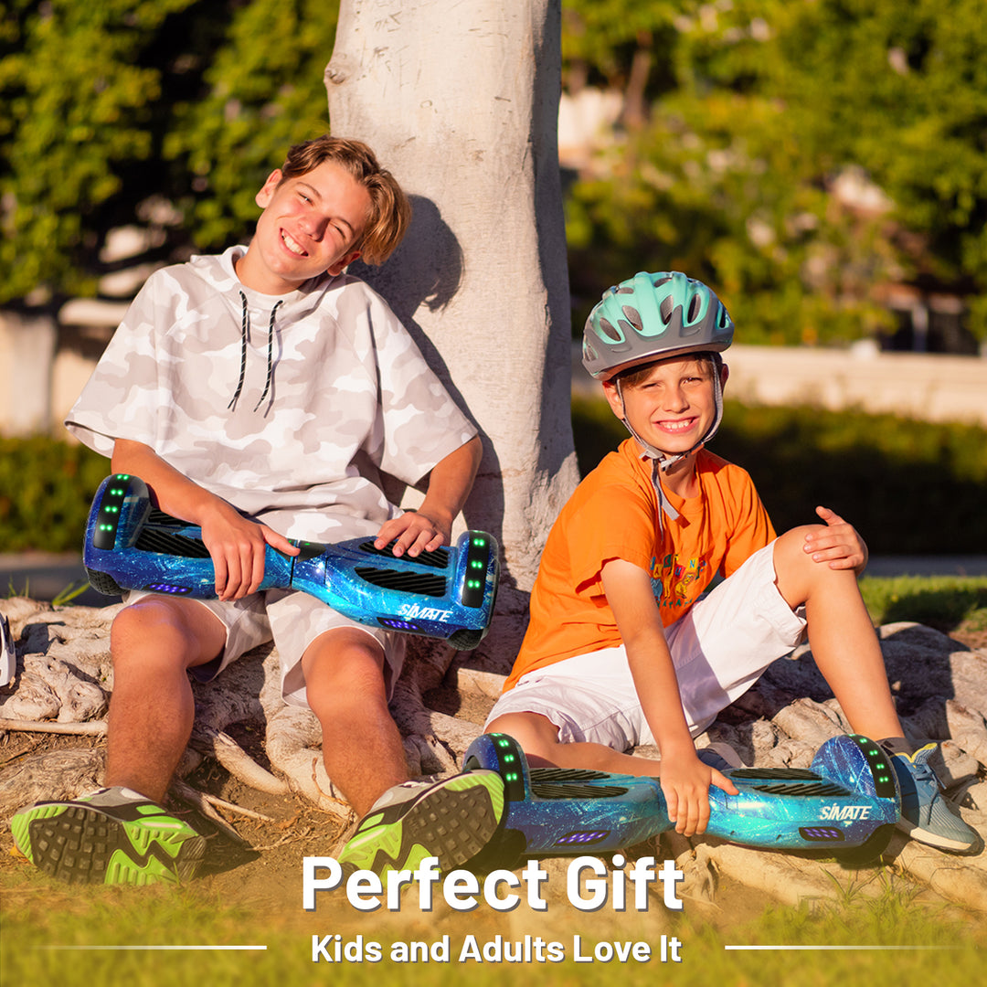 Apato Bluetooth Hoverboard 6.5'' 7.3 Mph | 7.5 Miles Range |   Galaxy Blue for kids