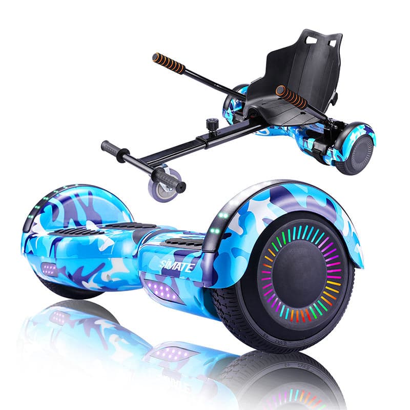 simate 6.5'' kids hoverboard with go-kart seat attachment