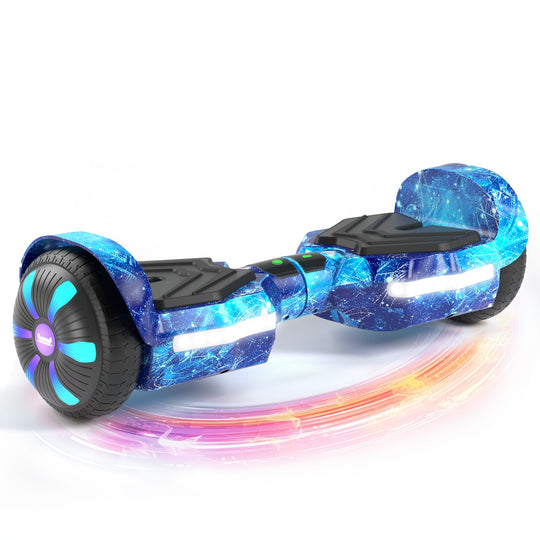 SIMATE Version LED Hoverboard 6.5'' 8.5Mph | 8 Miles Range |  Galaxy Blue with Bluetooth