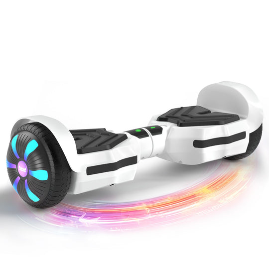 SIMATE Version LED Hoverboard 6.5'' 8.5Mph | 8 Miles Range | White