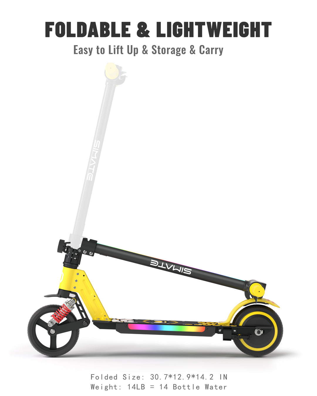 S5 Colorful Headlight Electric Scooter for Kids | Yellow