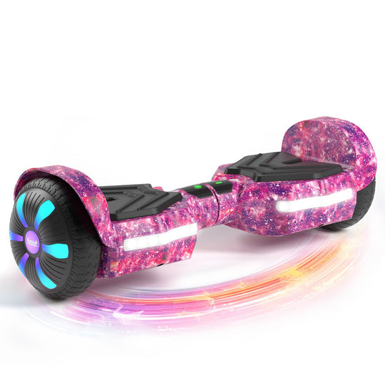 SIMATE Version LED Hoverboard 6.5'' 8.5Mph | 8 Miles Range |  Galaxy Purple with Bluetooth