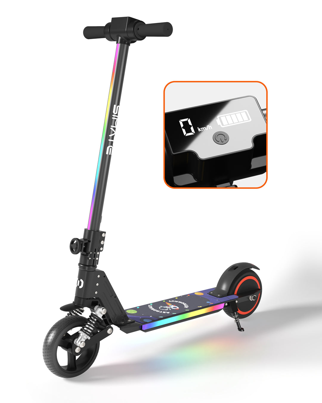 S5 Colorful Headlight Electric Scooter for Kids | Black