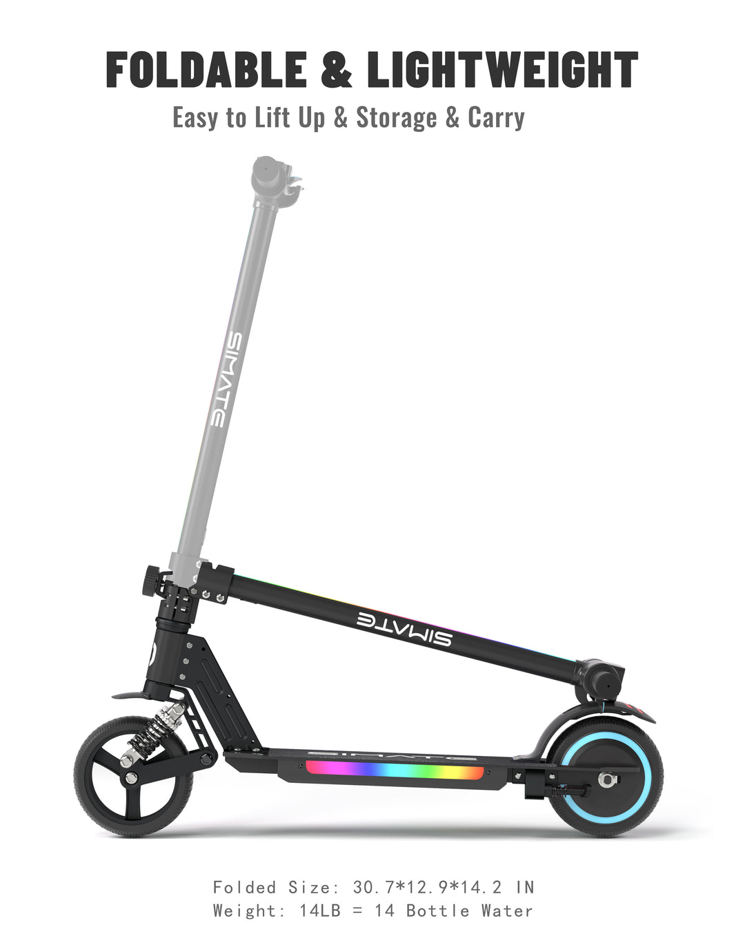 S5 Flash light electric scooter for kids | Black