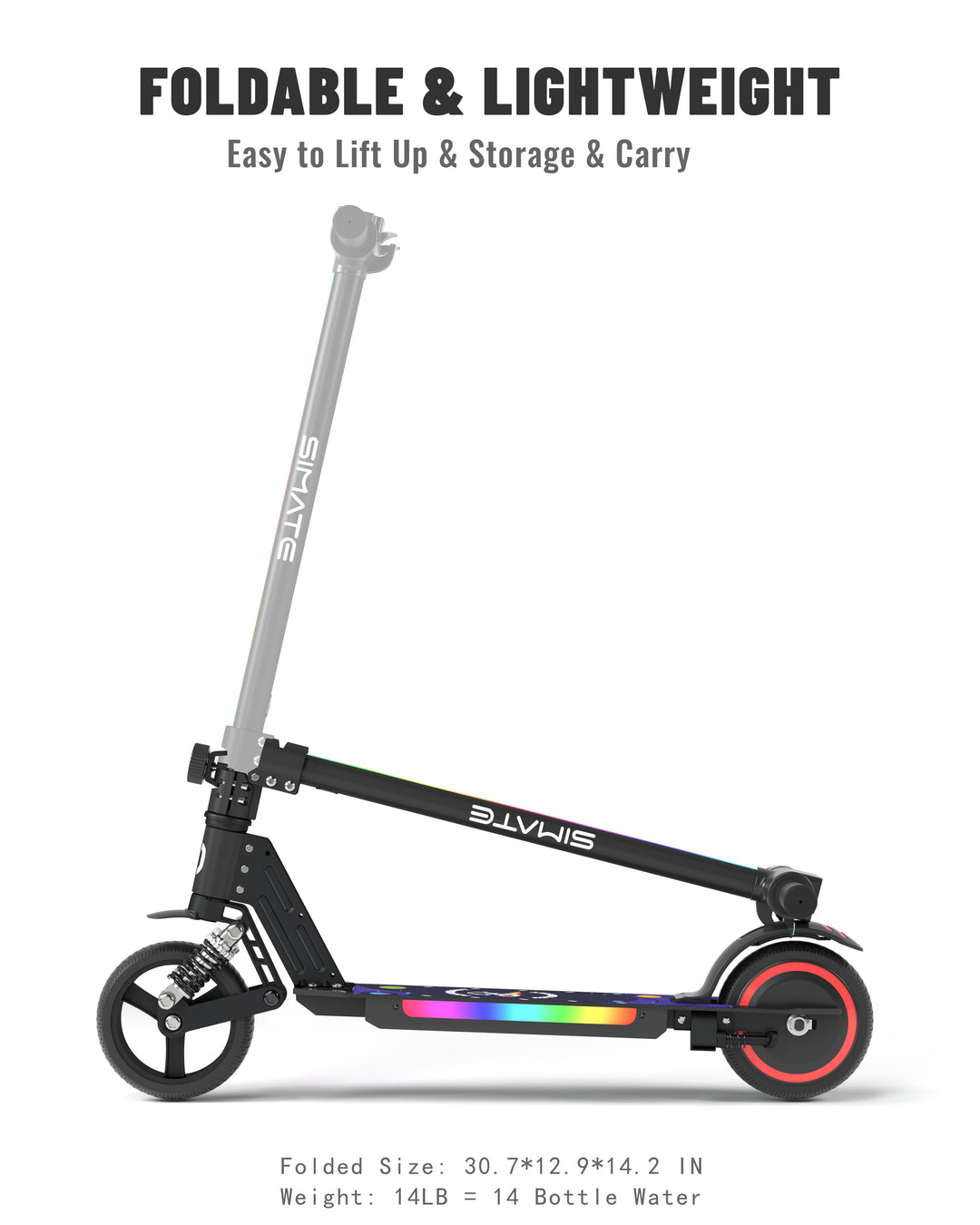 S5 Colorful Headlight Electric Scooter for Kids | Black