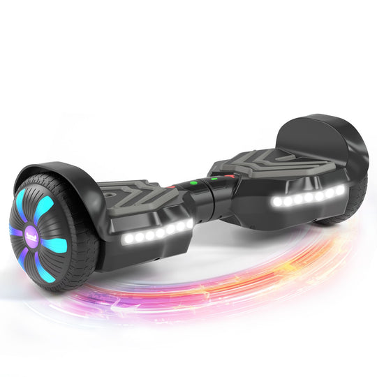 SIMATE Version LED Hoverboard 6.5'' 8.5Mph | 8 Miles Range | Black