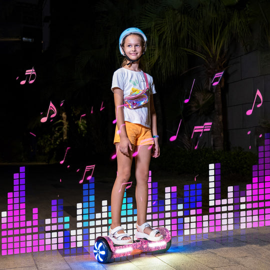 SIMATE Version LED Hoverboard 6.5'' 8.5Mph | 8 Miles Range |  Galaxy Purple with Bluetooth