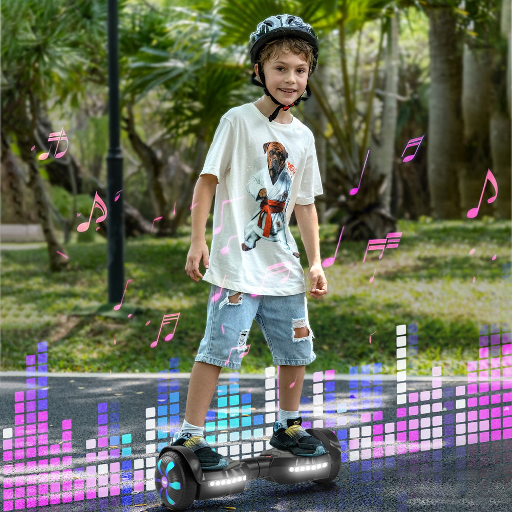 SIMATE Version LED Hoverboard 6.5'' 8.5Mph | 8 Miles Range | Black