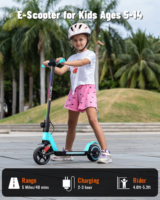 S5 Colorful Headlight Electric Scooter for Kids | Sky Blue