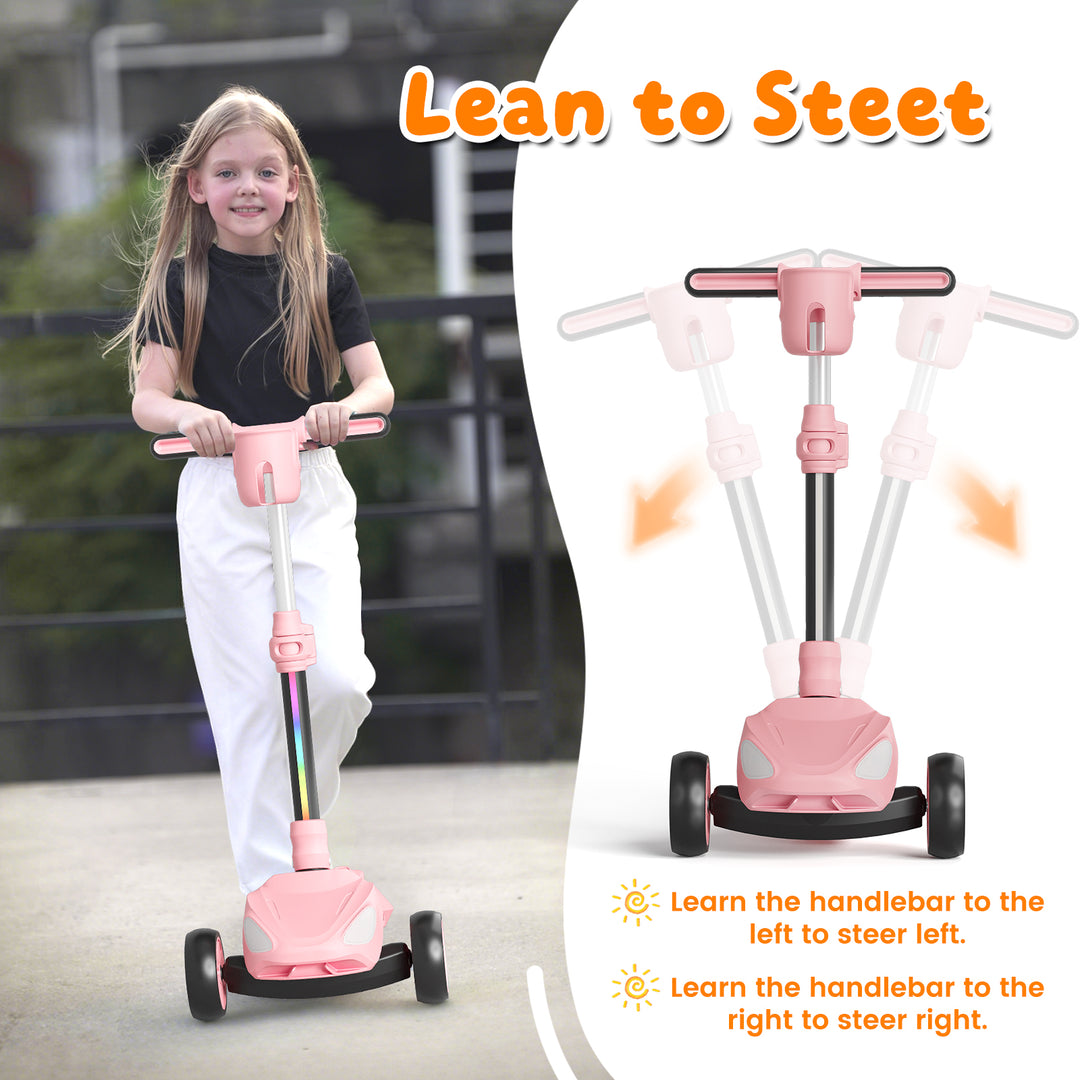 D3 Electric Scooter for Kids 3 Sheel Scooter -- Pink