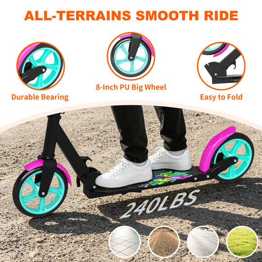 T1 Kick Scooter for Teen | Pink Black