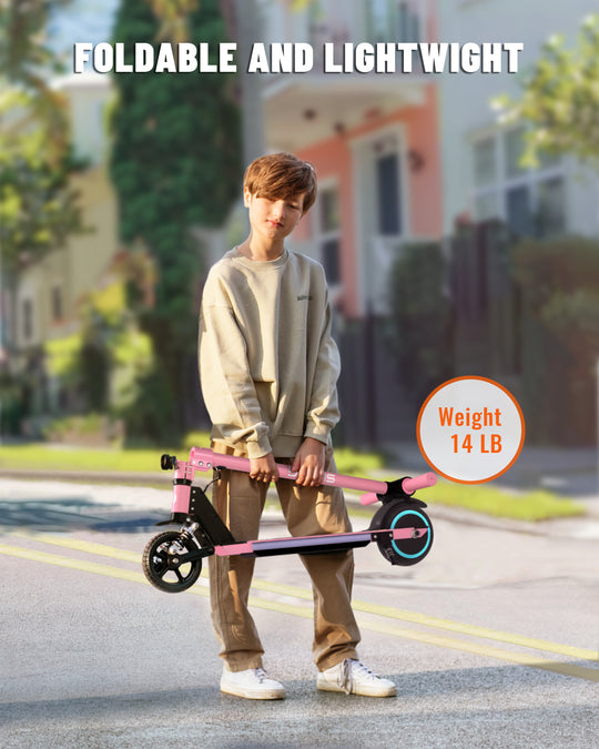 S5 Colorful Headlight Electric Scooter for Kids | Pink