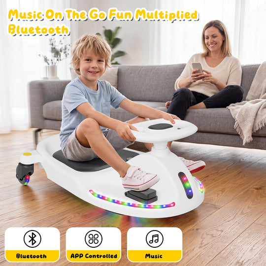 V1 Electric Wiggle Car for Kids | White