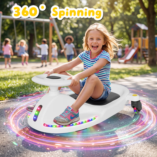 V1 Electric Wiggle Car for Kids | White