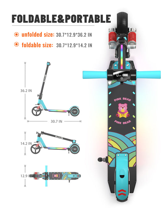 S5 Colorful Headlight Electric Scooter for Kids | Sky Blue