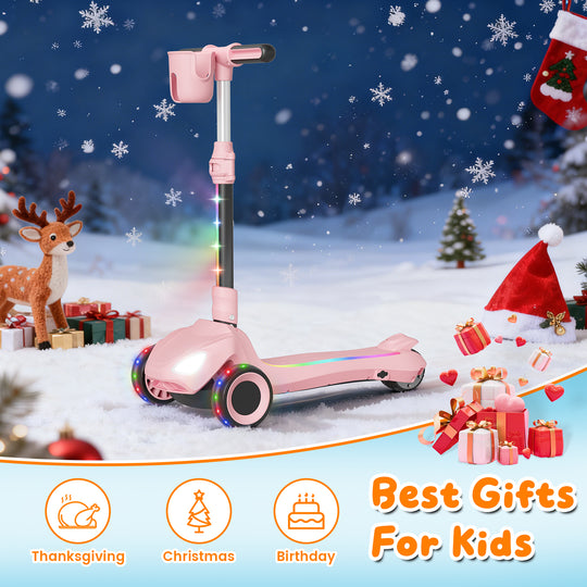 D3 Electric Scooter for Kids 3 Sheel Scooter -- Pink