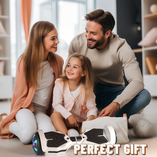 SIMATE Version LED Hoverboard 6.5'' 8.5Mph | 8 Miles Range | White