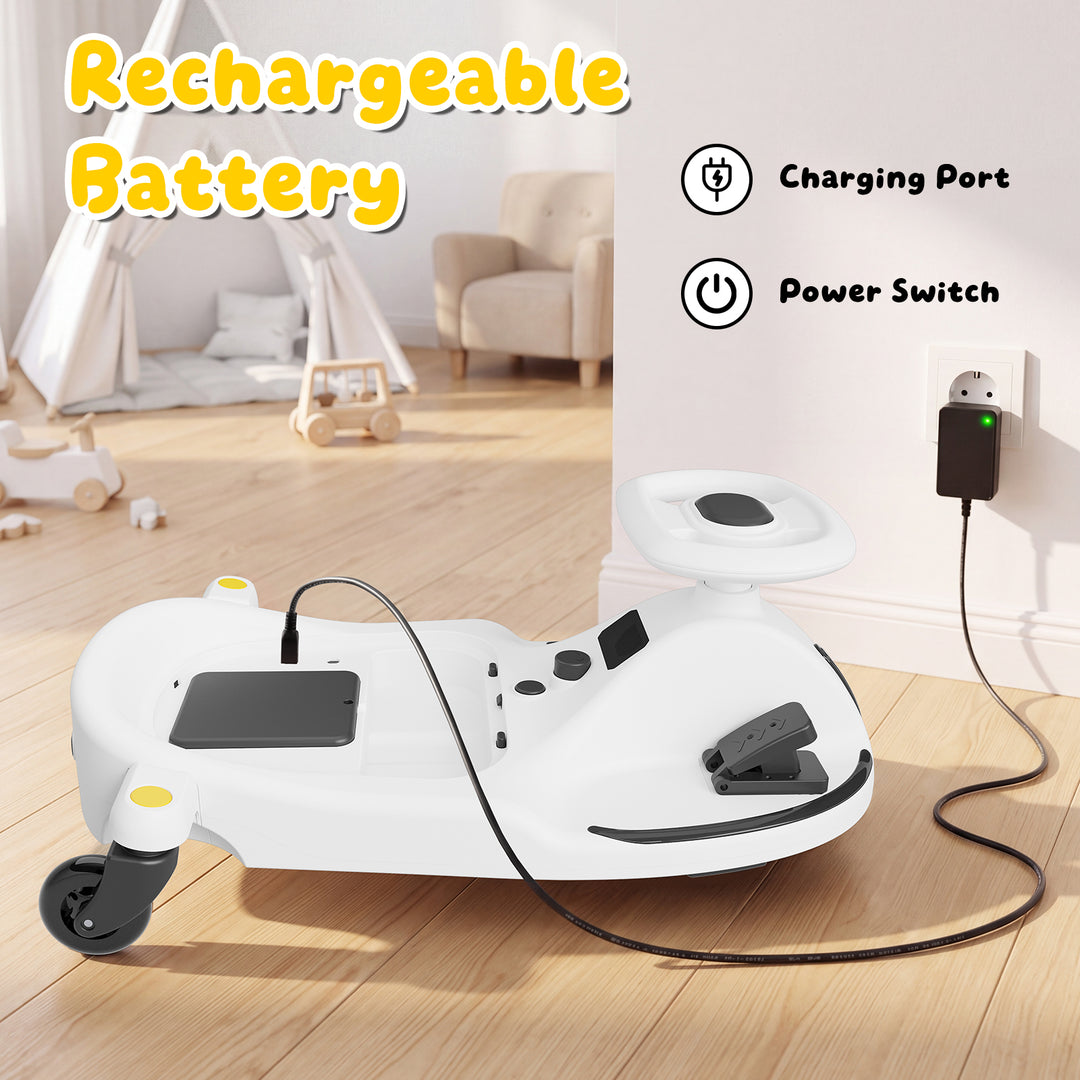 V1 Electric Wiggle Car for Kids | White