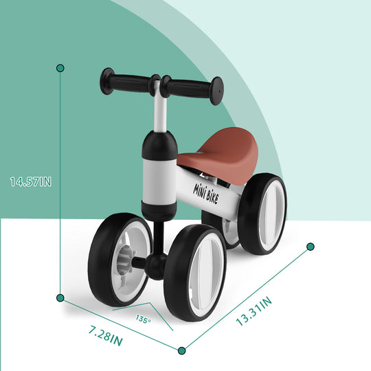 SIMATE Balance Bike Toys for 1 Year Old Boys Girls, 12-24 Month Toddler Ride on Toys, 4 Silent Wheels & Soft Seat, First Birthday Gifts for Baby Girls Boys