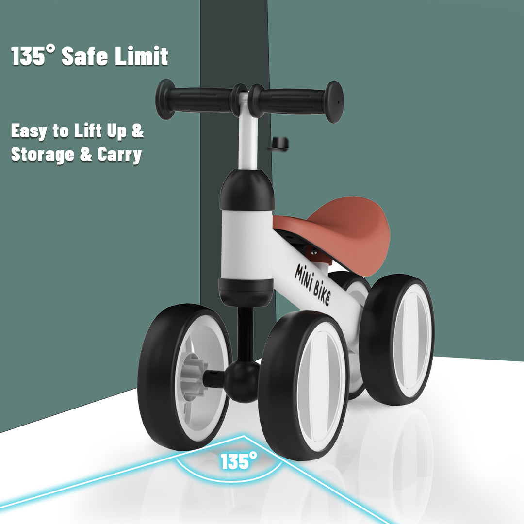 SIMATE Balance Bike Toys for 1 Year Old Boys Girls, 12-24 Month Toddler Ride on Toys, 4 Silent Wheels & Soft Seat, First Birthday Gifts for Baby Girls Boys