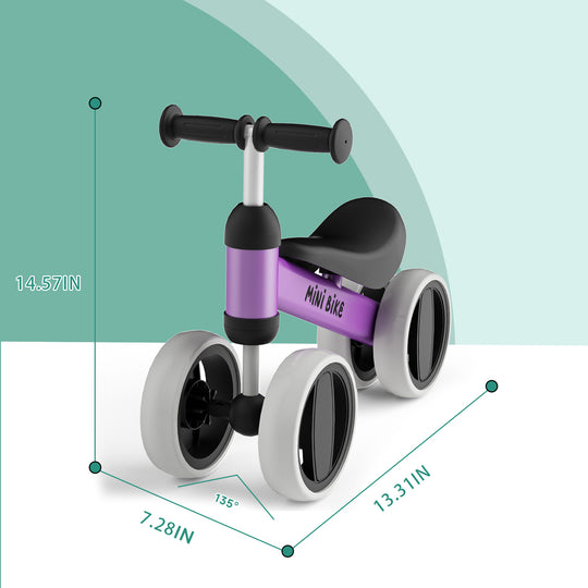 SIMATE Balance Bike Toys for 1 Year Old Boys Girls, 12-24 Month Toddler Ride on Toys, 4 Silent Wheels & Soft Seat, First Birthday Gifts for Baby Girls Boys Visit The Store