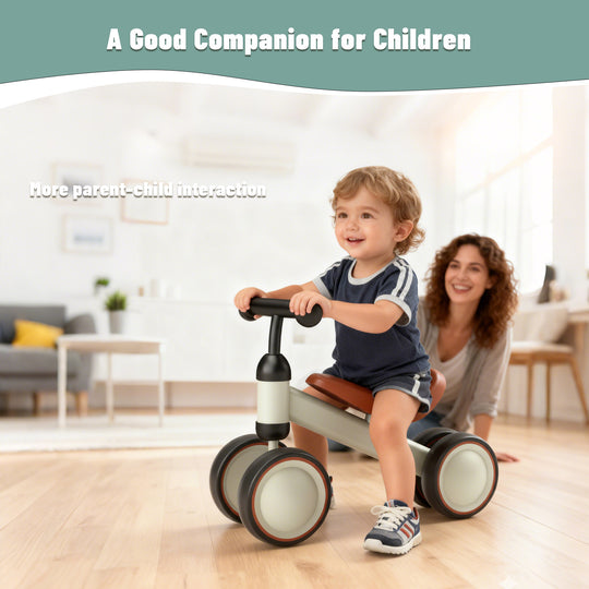SIMATE Balance Bike Toys for 1 Year Old Boys Girls, 12-24 Month Toddler Ride on Toys, 4 Silent Wheels & Soft Seat, First Birthday Gifts for Baby Girls Boys