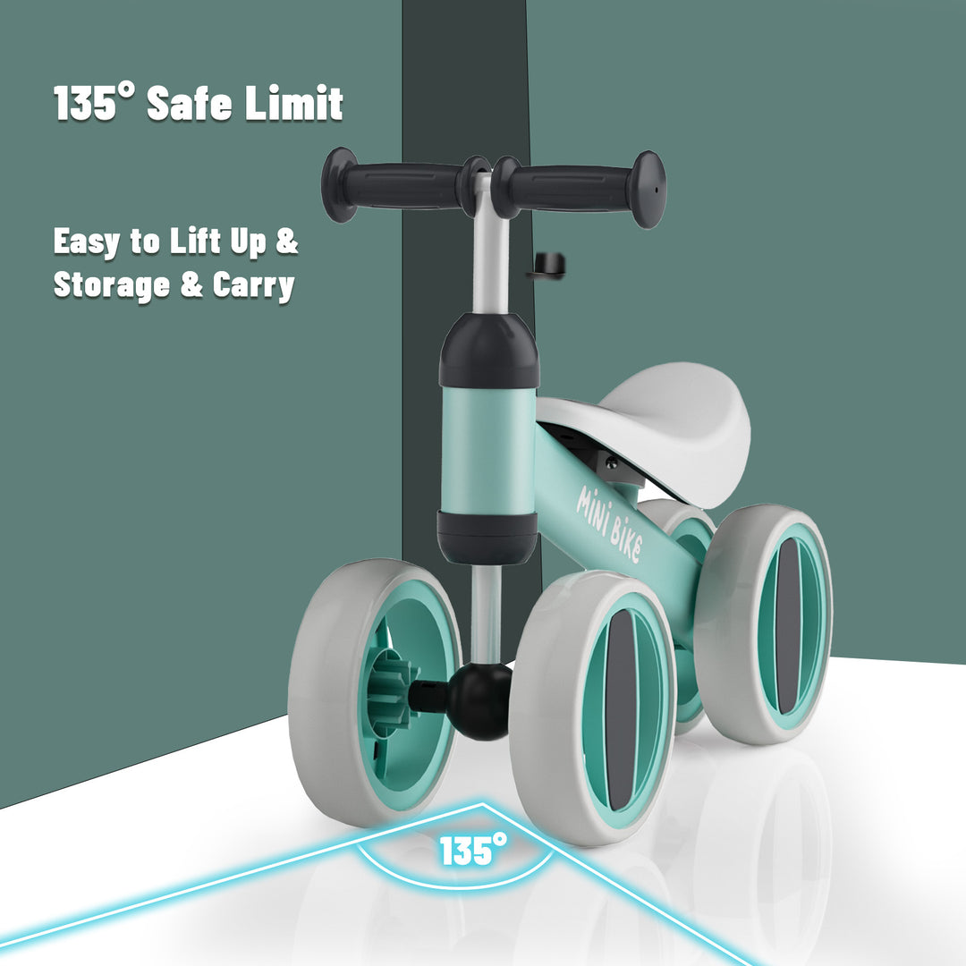 SIMATE Balance Bike Toys for 1 Year Old Boys Girls, 12-24 Month Toddler Ride on Toys, 4 Silent Wheels & Soft Seat, First Birthday Gifts for Baby Girls Boys