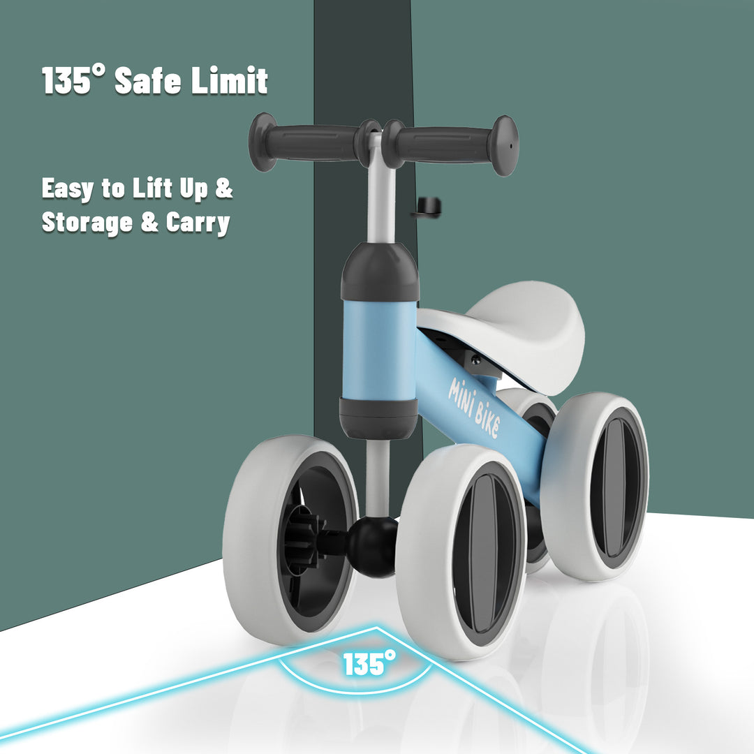 SIMATE Balance Bike Toys for 1 Year Old Boys Girls, 12-24 Month Toddler Ride on Toys, 4 Silent Wheels & Soft Seat, First Birthday Gifts for Baby Girls Boys