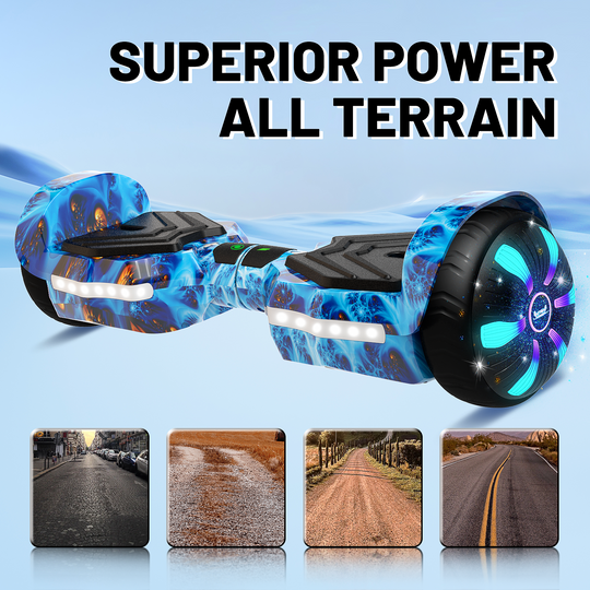 SIMATE Version LED Hoverboard 6.5'' 8.5Mph | 8 Miles Range | Planet with Bluetooth