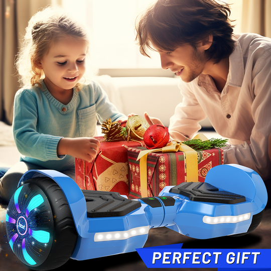 SIMATE Version LED Hoverboard 6.5'' 8.5Mph | 8 Miles Range | Sky Blue with Bluetooth