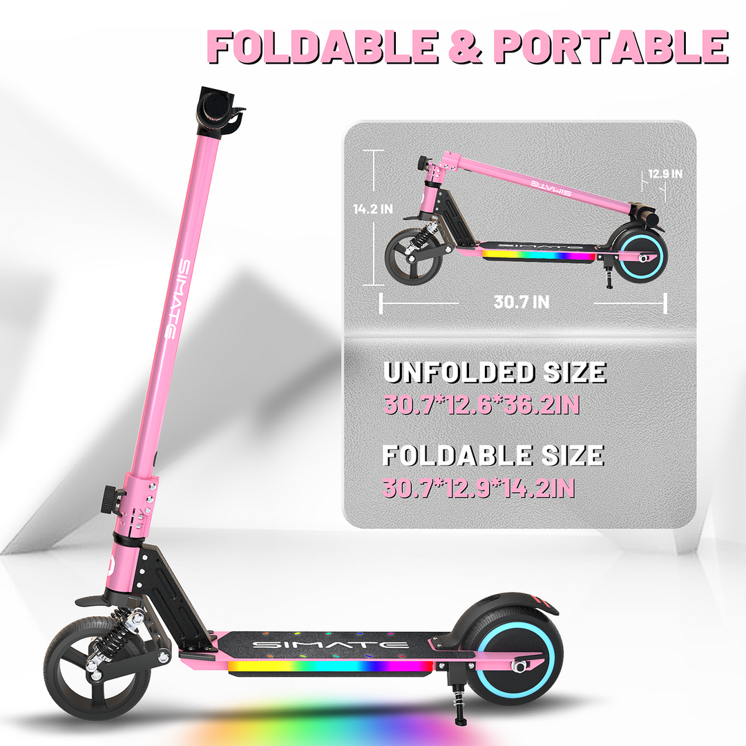 S5 Flash light electric scooter for kids | Pink