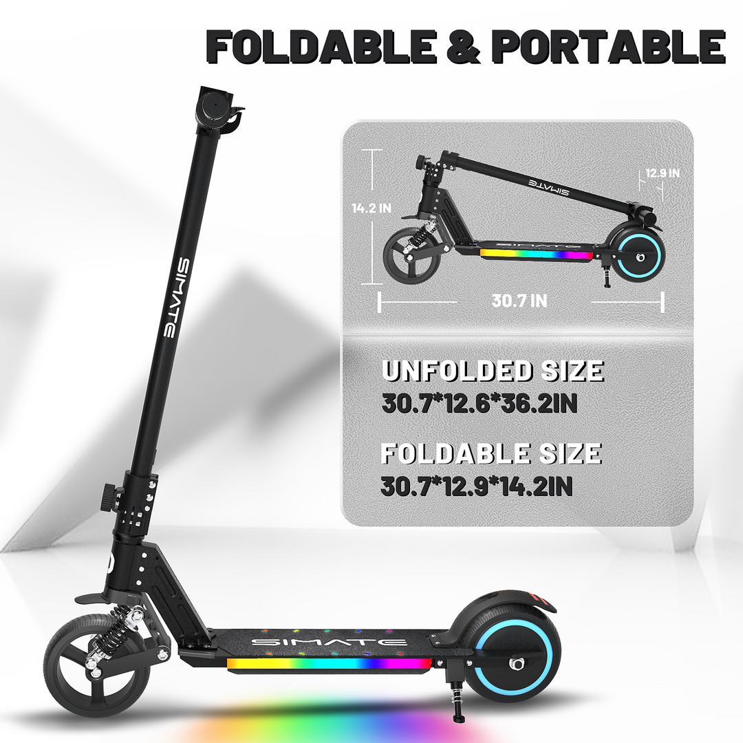 S5 Flash light electric scooter for kids | Black