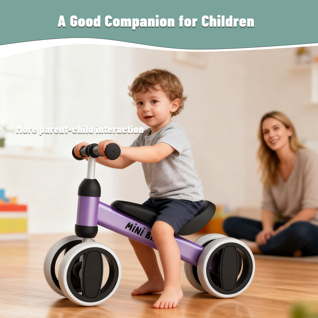 SIMATE Balance Bike Toys for 1 Year Old Boys Girls, 12-24 Month Toddler Ride on Toys, 4 Silent Wheels & Soft Seat, First Birthday Gifts for Baby Girls Boys Visit The Store