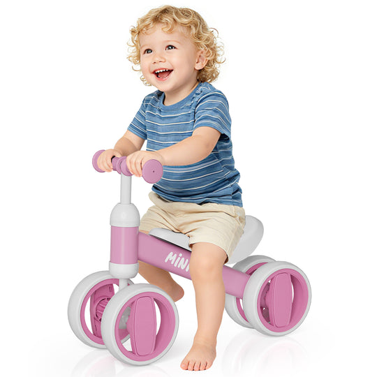 SIMATE Baby Balance Bike for 12-24 Months,Toddler balance Bicycle with 4 Wheels,Indoor & Outdoor Bike Riding Toy, First B-day Gift