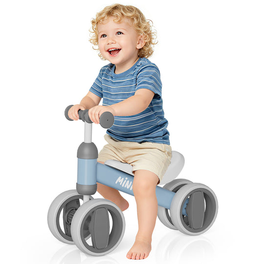 SIMATE Baby Balance Bike for 12-24 Months,Toddler balance Bicycle with 4 Wheels,Indoor & Outdoor Bike Riding Toy, First B-day Gift