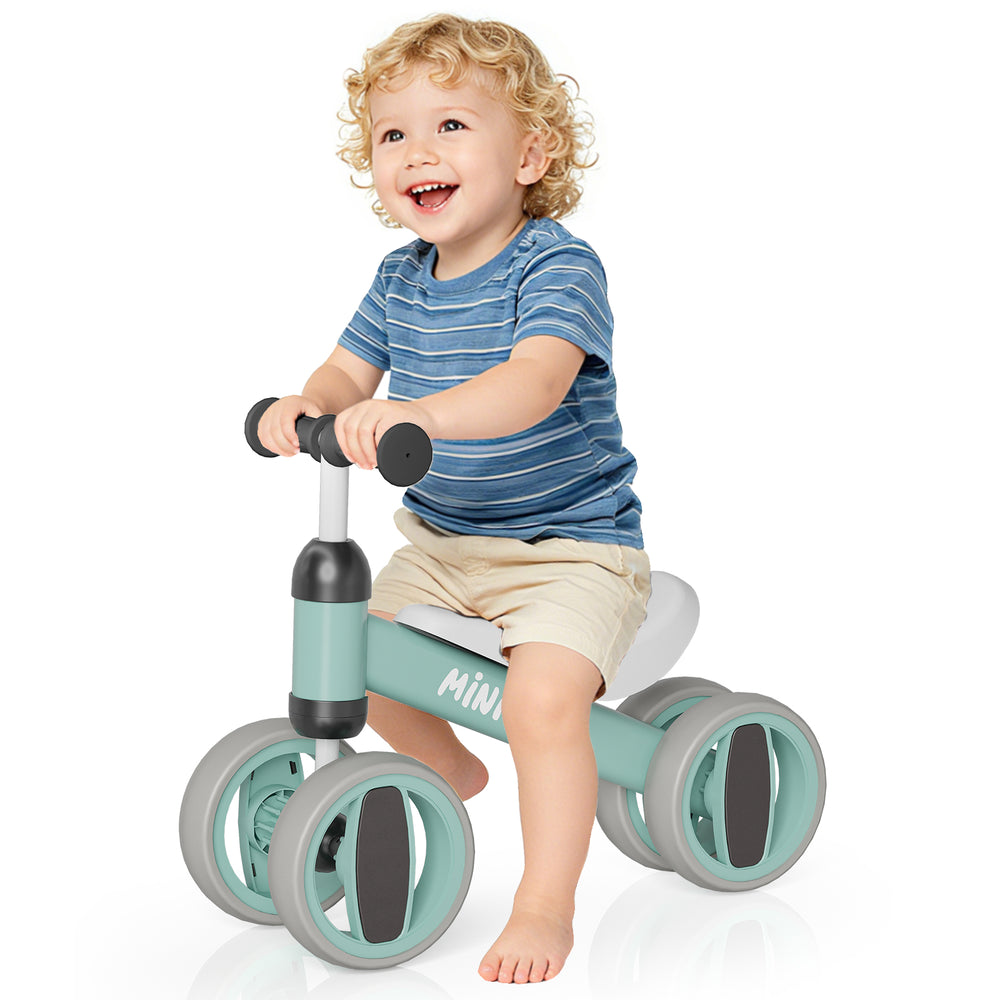 SIMATE Baby Balance Bike for 12-24 Months,Toddler balance Bicycle with 4 Wheels,Indoor & Outdoor Bike Riding Toy, First B-day Gift