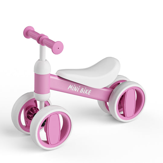 SIMATE Balance Bike Toys for 1 Year Old Boys Girls, 12-24 Month Toddler Ride on Toys, 4 Silent Wheels & Soft Seat, First Birthday Gifts for Baby Girls Boys