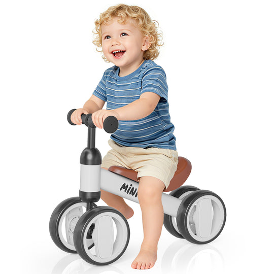 SIMATE Baby Balance Bike for 12-24 Months,Toddler balance Bicycle with 4 Wheels,Indoor & Outdoor Bike Riding Toy, First B-day Gift