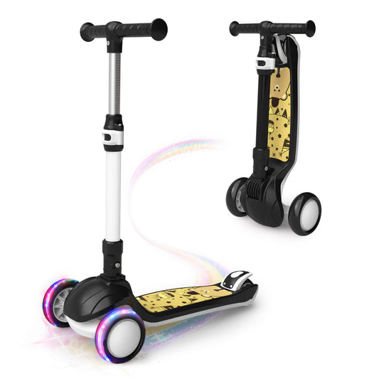 SIMATE Kids Kick Scooter Ages 3-12, 3 Wheel Scooter with Light Up Wheels & 3 Adjustable Handlebars, Boys and Girls Gift,Blackys and Girls Gift,Pink