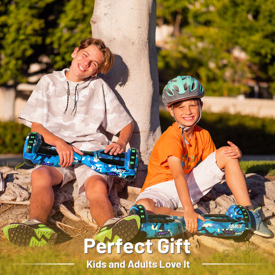 Apato Bluetooth Hoverboard 6.5'' 7.3 Mph | 7.5 Miles Range | Blue Camo for kids