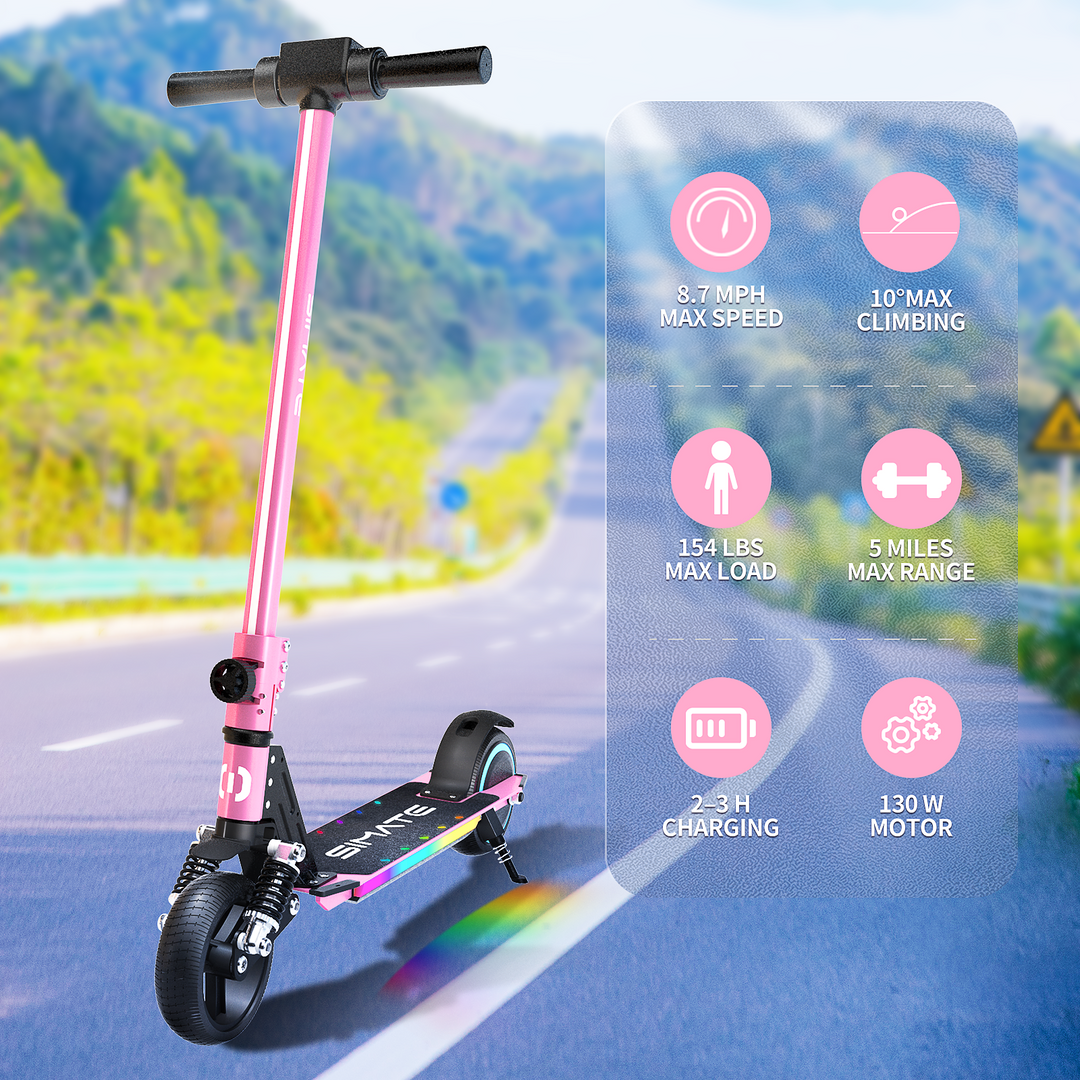 S5 Flash light electric scooter for kids Pink