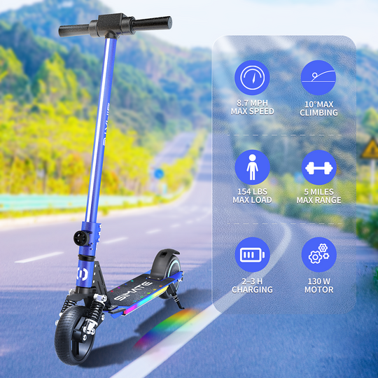 S5 Flash light electric scooter for kids | Blue