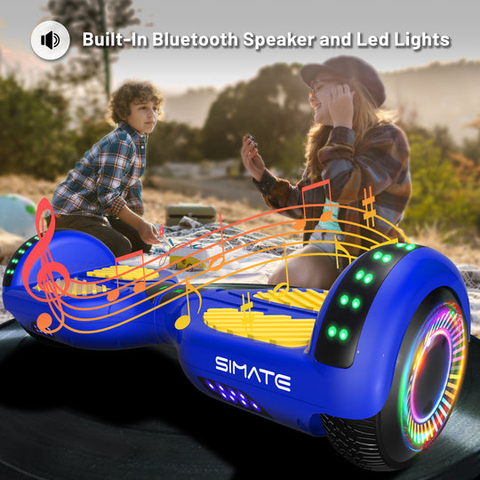 Apato Bluetooth Hoverboard 6.5'' 7.3 Mph | 7.5 Miles Range | Blue Yellow for kids