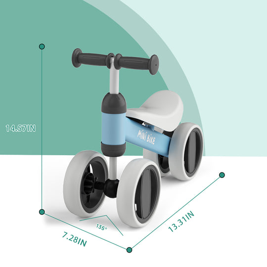 SIMATE Balance Bike Toys for 1 Year Old Boys Girls, 12-24 Month Toddler Ride on Toys, 4 Silent Wheels & Soft Seat, First Birthday Gifts for Baby Girls Boys