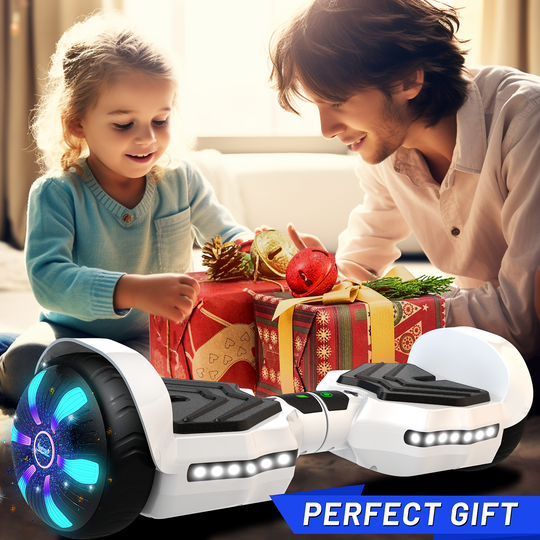 SIMATE Version LED Hoverboard 6.5'' 8.5Mph | 8 Miles Range | White