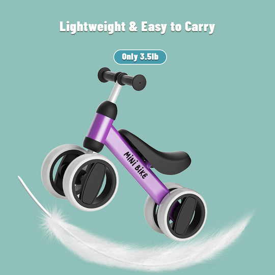 SIMATE Balance Bike Toys for 1 Year Old Boys Girls, 12-24 Month Toddler Ride on Toys, 4 Silent Wheels & Soft Seat, First Birthday Gifts for Baby Girls Boys Visit The Store