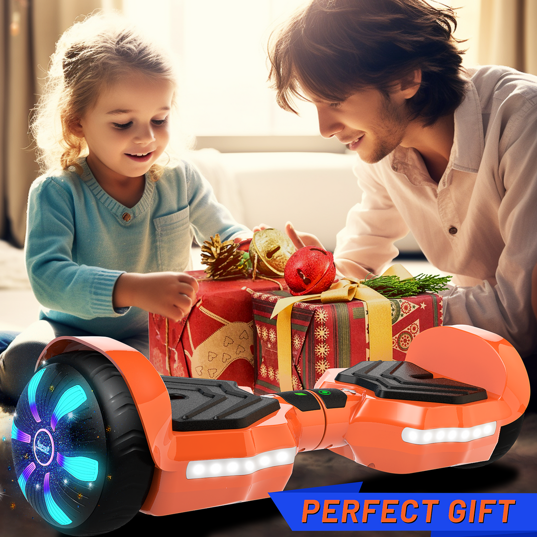 SIMATE Version LED Hoverboard 6.5'' 8.5Mph | 8 Miles Range |  Orange with Bluetooth